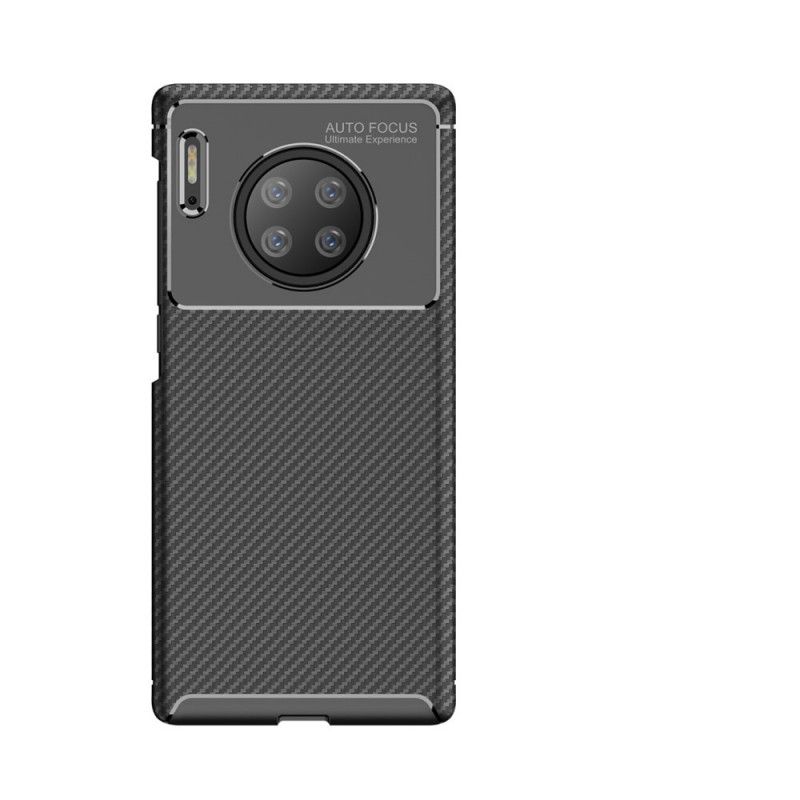 Cover Huawei Mate 30 Pro Sort Fleksibel Kulfiberstruktur