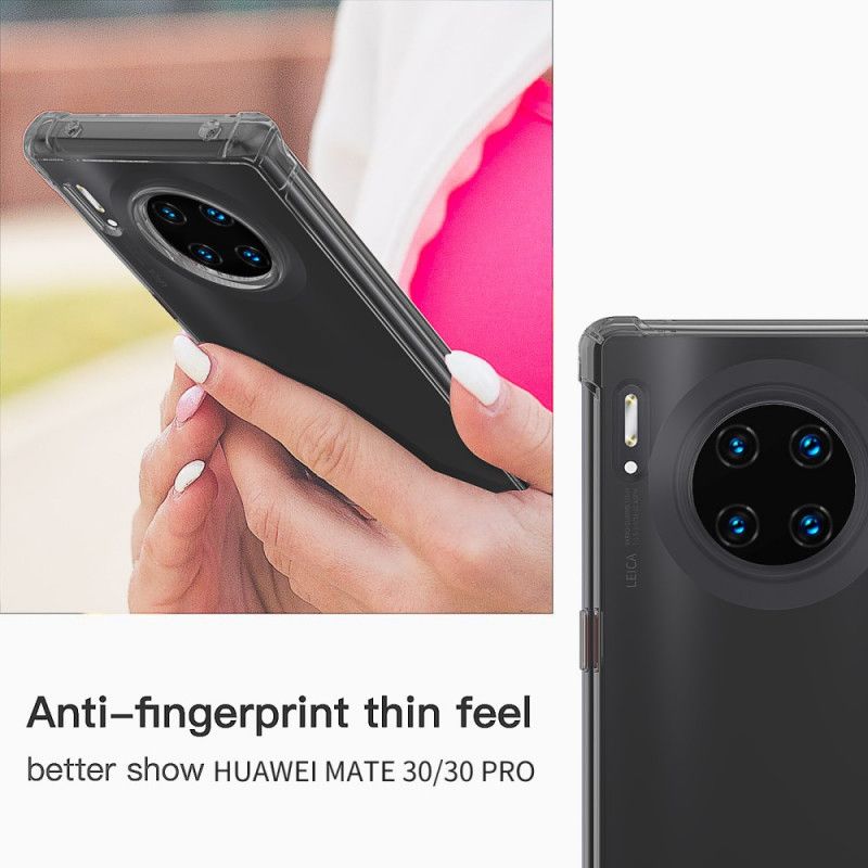 Cover Huawei Mate 30 Pro Sort Gennemsigtige Leeu-Beskyttelsespuder