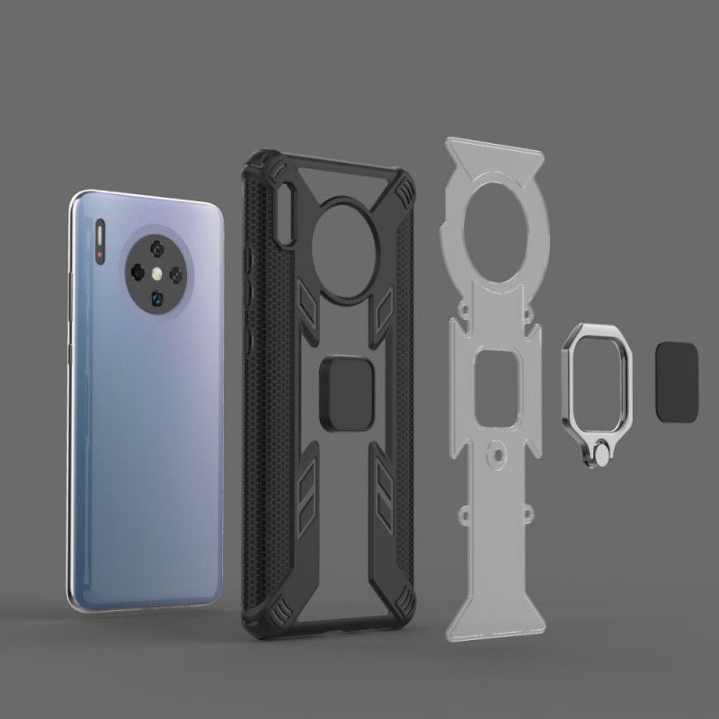 Cover Huawei Mate 30 Pro Sort Kriger Med Ring