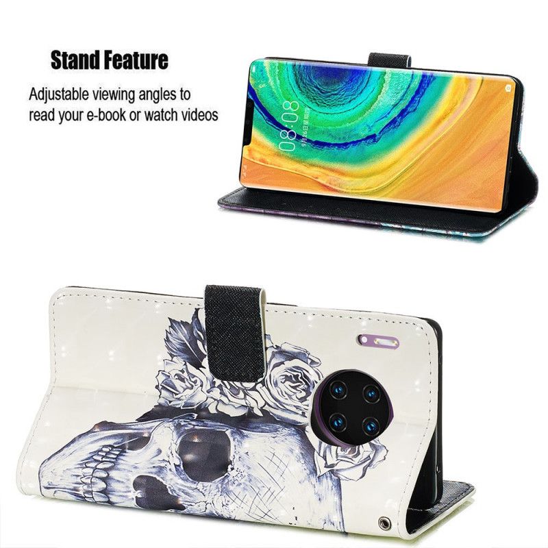 Flip Cover Huawei Mate 30 Pro Blomstret Kranium