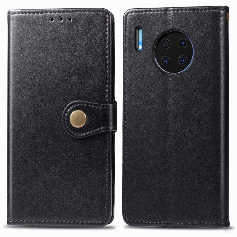 Flip Cover Huawei Mate 30 Pro Grøn Mobilcover Imiteret Læder Og Vintage Lås