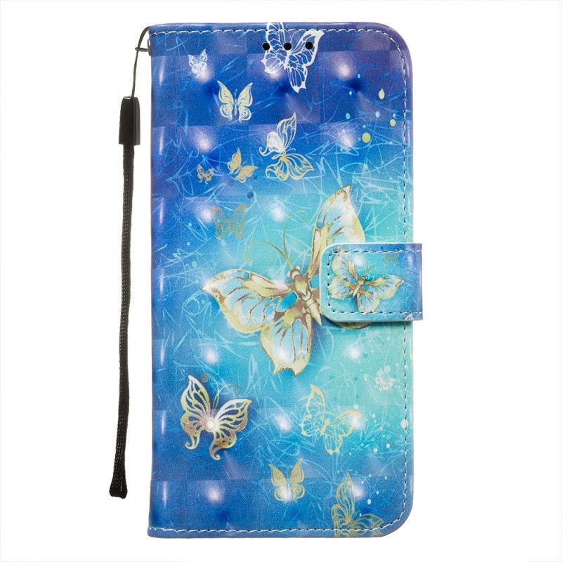 Flip Cover Huawei Mate 30 Pro Gyldne Sommerfugle