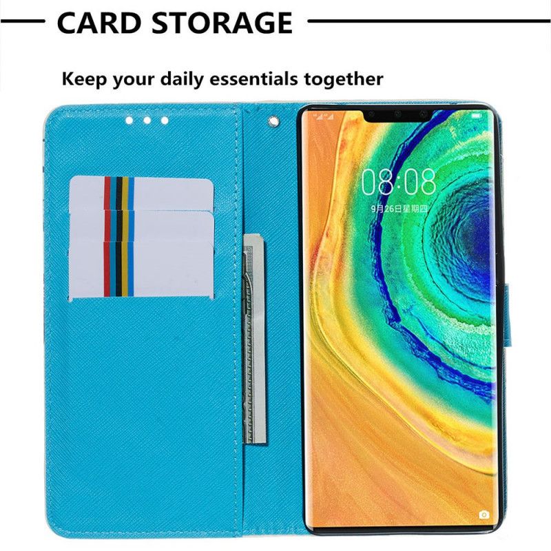 Flip Cover Huawei Mate 30 Pro Gyldne Sommerfugle