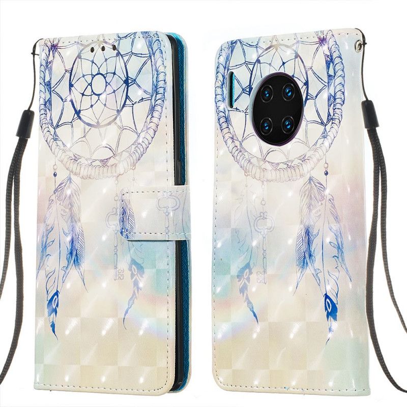 Flip Cover Huawei Mate 30 Pro Hvid Mobilcover Akvarel Drømmefanger