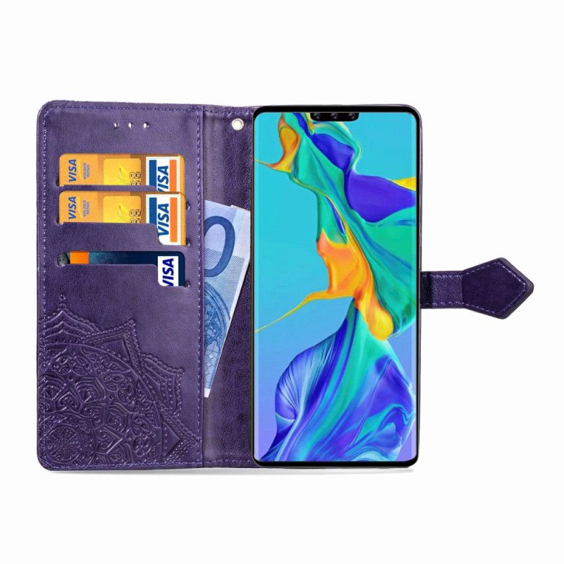 Flip Cover Huawei Mate 30 Pro Sort Middelaldermandala