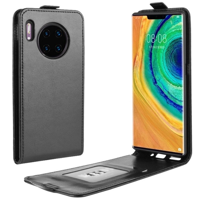 Flip Cover Huawei Mate 30 Pro Sort Retrofoldning