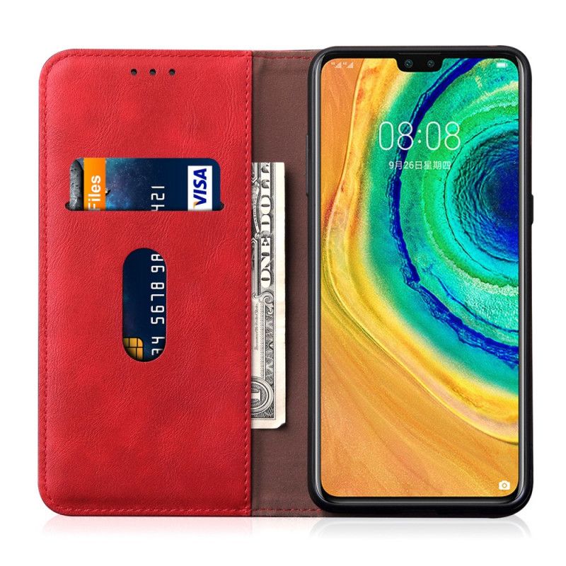 Læder Cover for Huawei Mate 30 Pro Sort Syet Lædereffekt