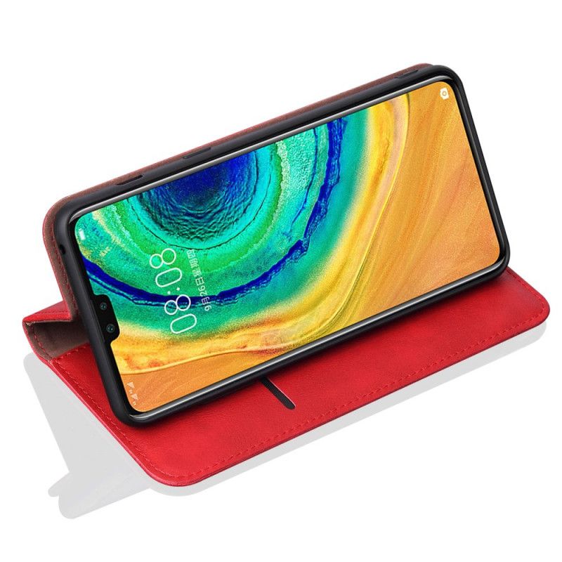 Læder Cover for Huawei Mate 30 Pro Sort Syet Lædereffekt