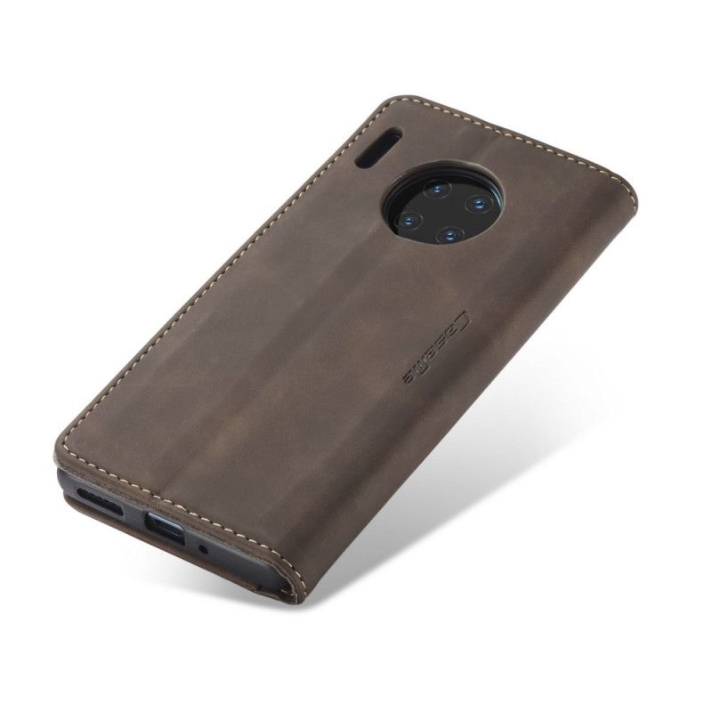 Læder Cover Huawei Mate 30 Pro Sort Imiteret Læderetui