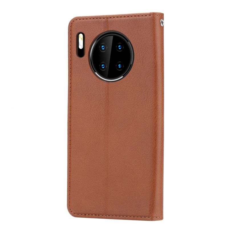 Læder Cover Huawei Mate 30 Pro Sort Kortholder I Kunstlæder