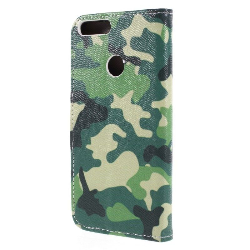 Flip Cover Læder Honor 9 Lite Militær Camouflage