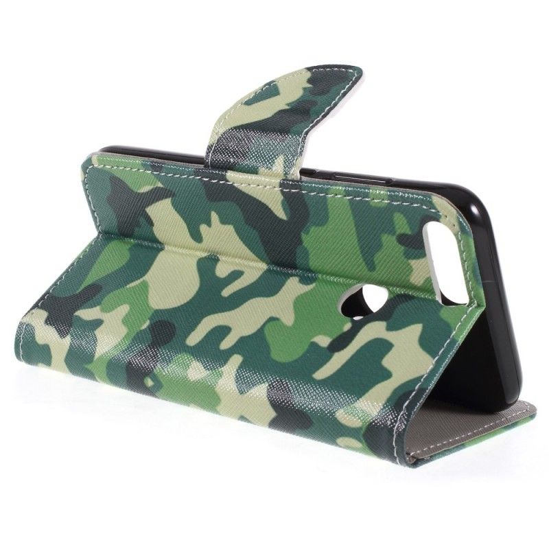 Flip Cover Læder Honor 9 Lite Militær Camouflage