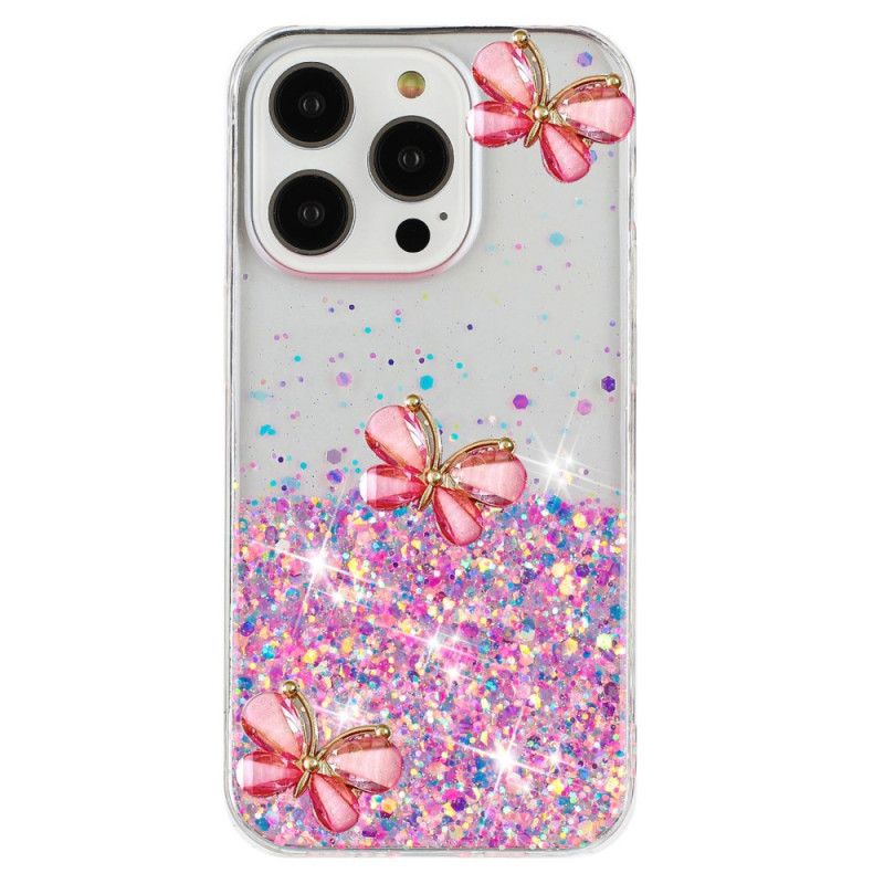 Cover iPhone 16 Pro Max 3d Sommerfugle Lyseffekt