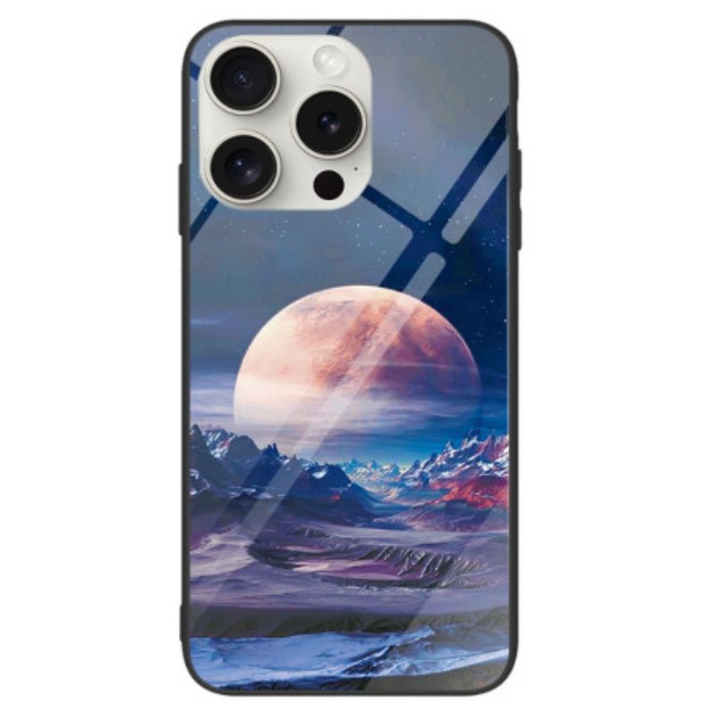 Cover iPhone 16 Pro Max Hvidt Planet Hærdet Glas