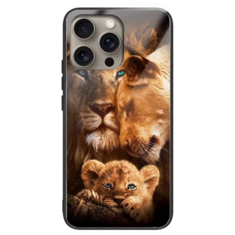 Cover iPhone 16 Pro Max Telefon Etui Lions Hærdet Glas