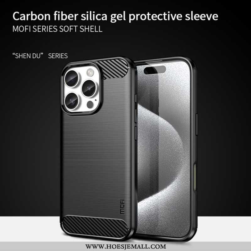 Cover iPhone 16 Pro Max Telefon Etui Mofi Børstet Kulfiber