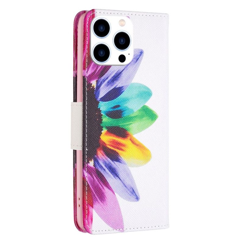 Flip Cover iPhone 16 Pro Max Akvarelblomst