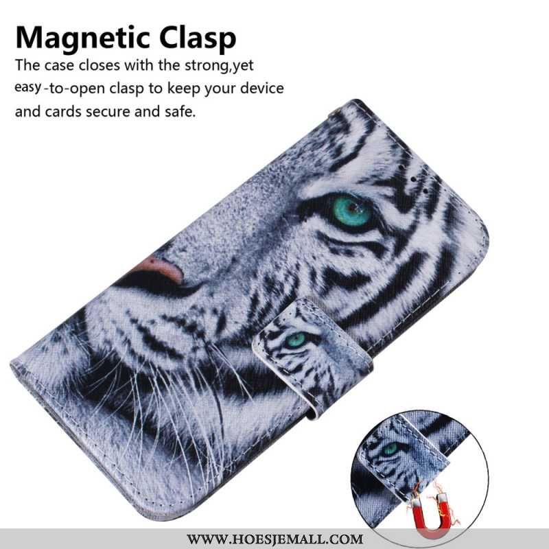 Flip Cover iPhone 16 Pro Max Hvid Tiger