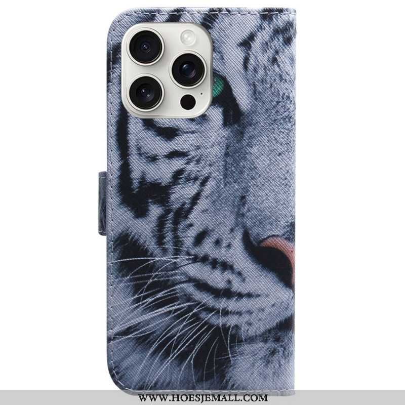 Flip Cover iPhone 16 Pro Max Hvid Tiger