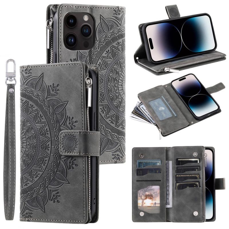 Flip Cover iPhone 16 Pro Max Pung Med Mandala Ruskindseffekt