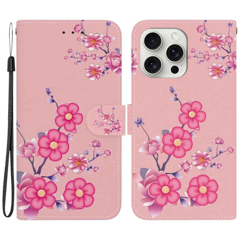 Flip Cover Til iPhone 16 Pro Max Sakura-rem