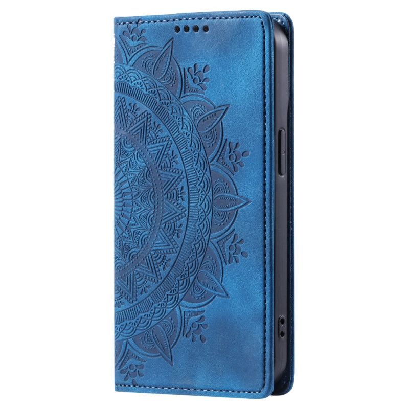 Læder Cover iPhone 16 Pro Max Mandala Ruskindseffekt