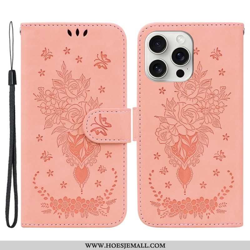 Læder Cover iPhone 16 Pro Max Telefon Etui Floralie