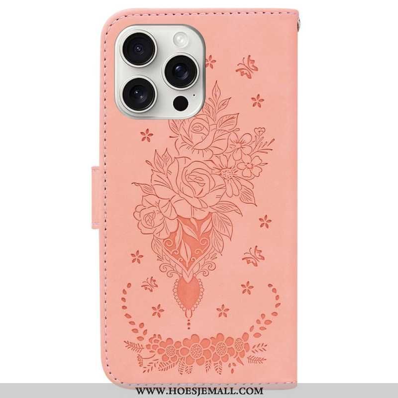 Læder Cover iPhone 16 Pro Max Telefon Etui Floralie