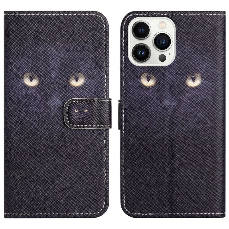 Læder Cover iPhone 16 Pro Max Telefon Etui Strappy Cat Eyes