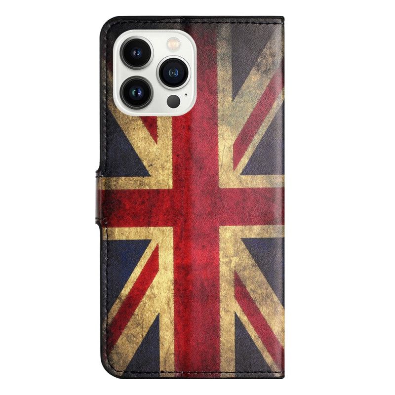 Læder Cover iPhone 16 Pro Max Union Jack Flag