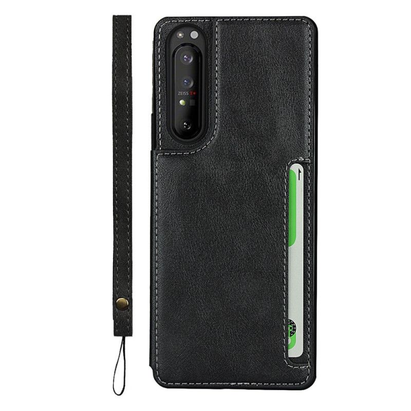 Cover Sony Xperia 1 II Sort Kortholder Og Snor Original