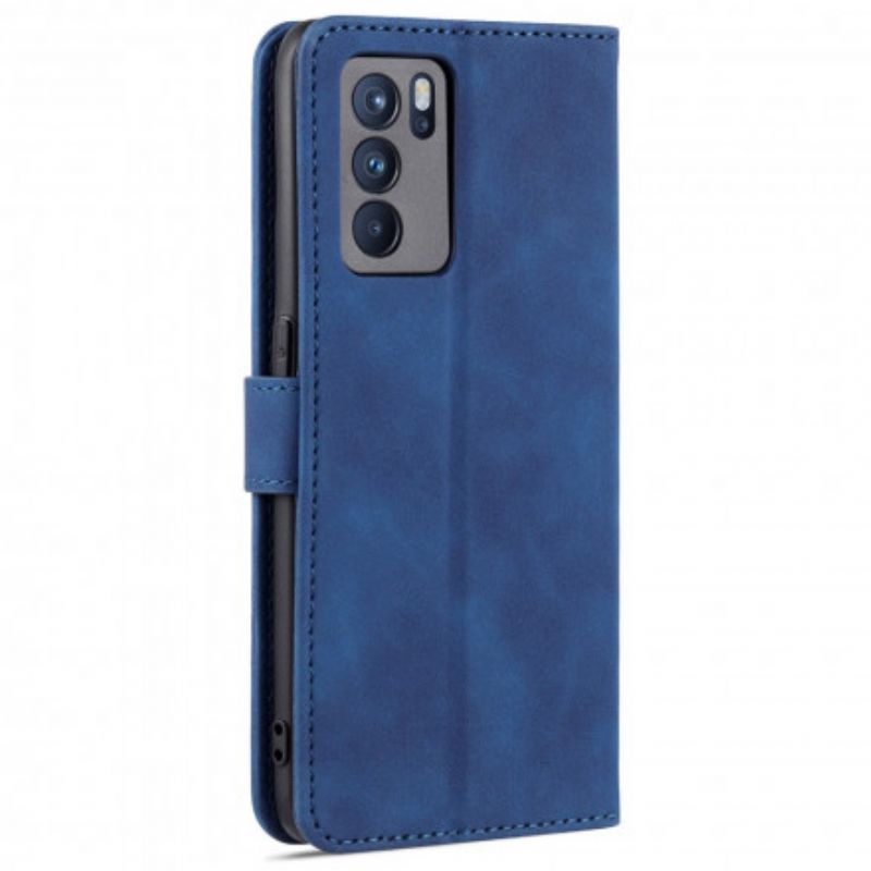 Flip Cover Oppo Reno 6 Pro 5g Azns Lædereffekt