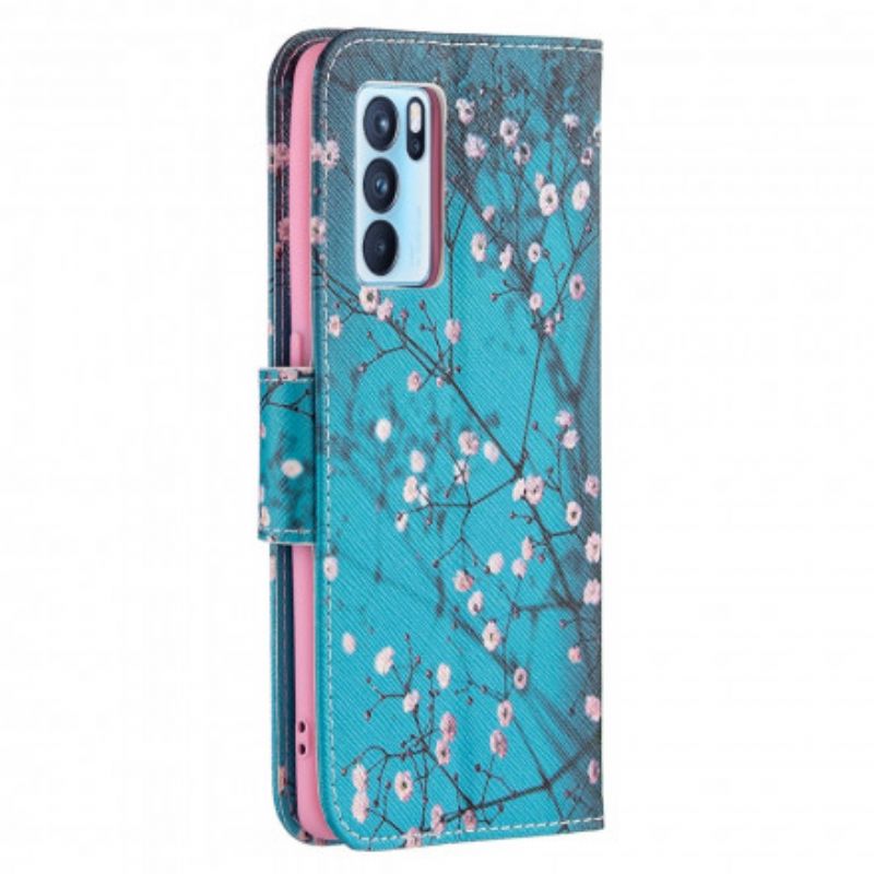 Flip Cover Oppo Reno 6 Pro 5g Blomstrende Grene