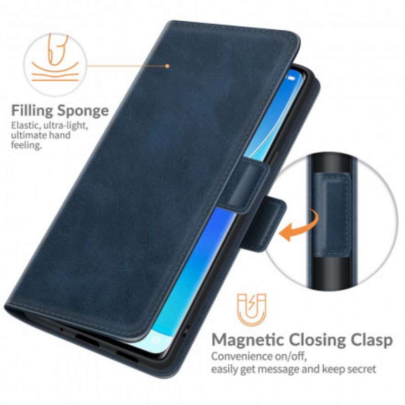 Flip Cover Oppo Reno 6 Pro 5g Dobbeltlukning