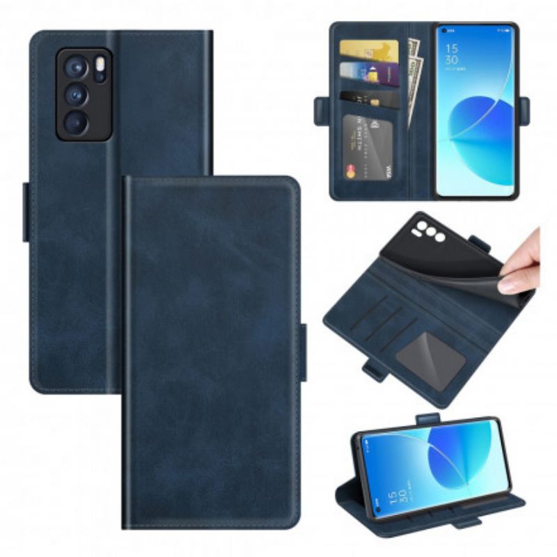 Flip Cover Oppo Reno 6 Pro 5g Dobbeltlukning