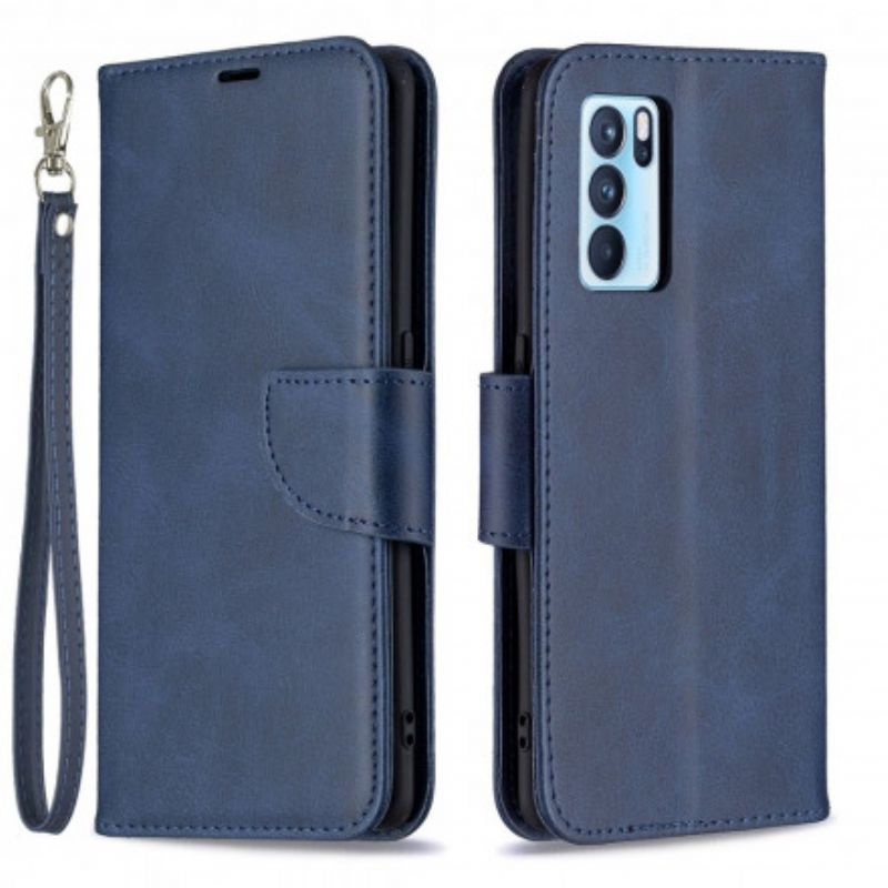 Flip Cover Oppo Reno 6 Pro 5g Glat Flap Skrå