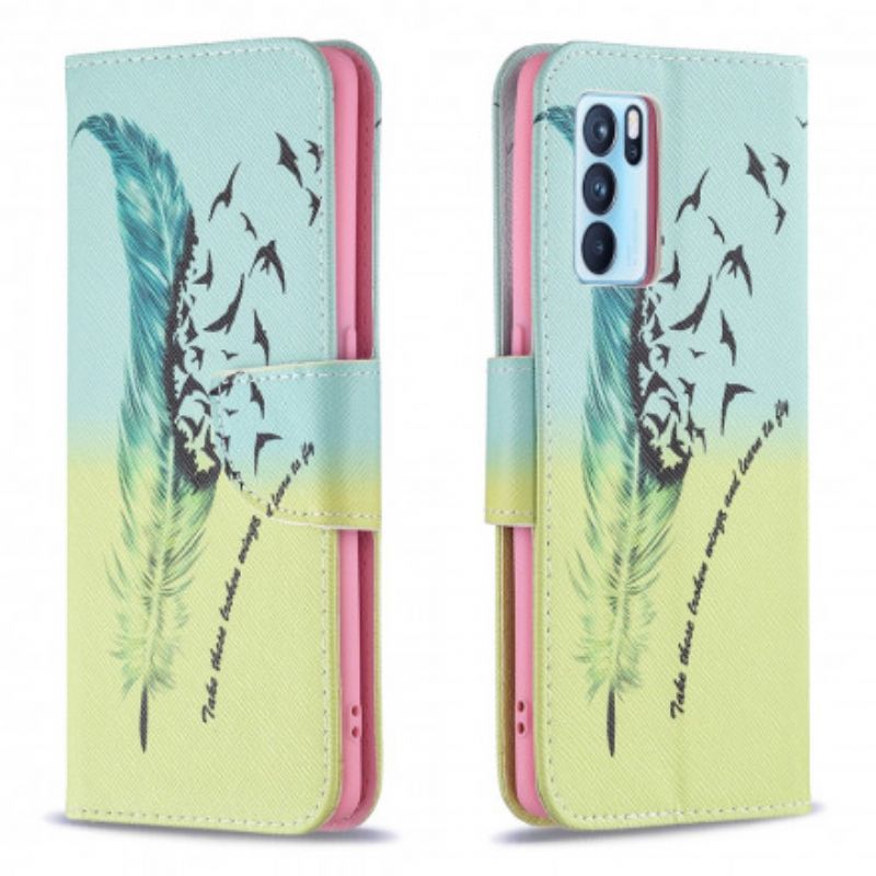 Flip Cover Oppo Reno 6 Pro 5g Lær At Flyve