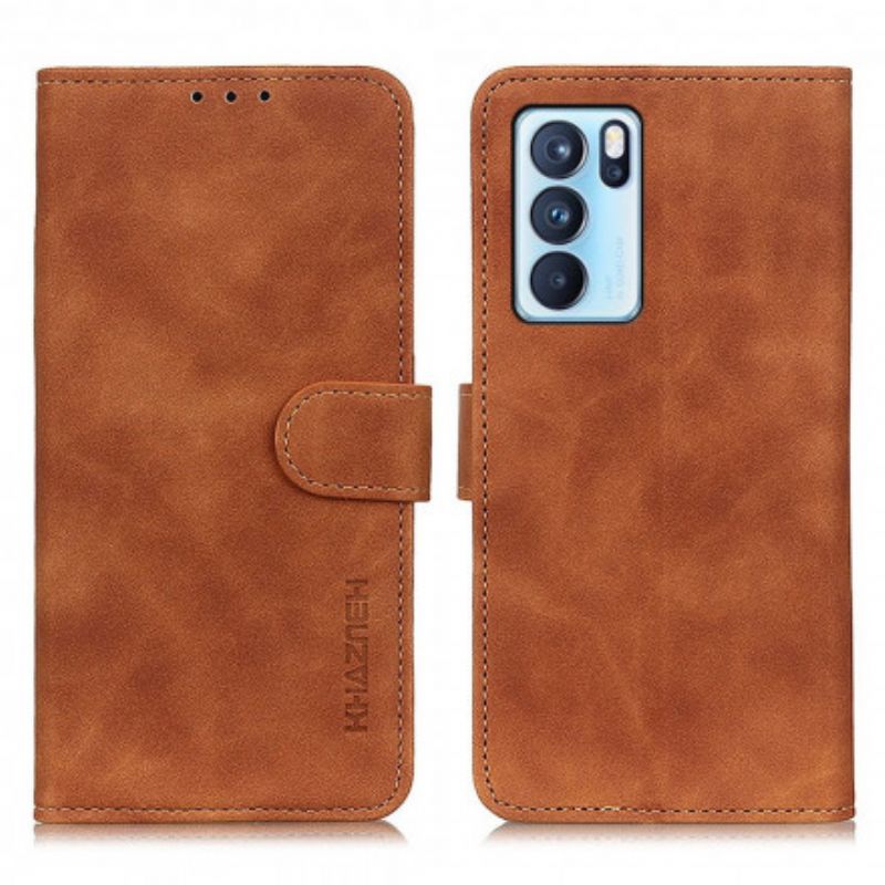 Flip Cover Oppo Reno 6 Pro 5g Vintage Khazneh Lædereffekt