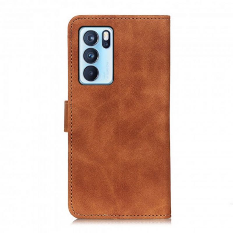 Flip Cover Oppo Reno 6 Pro 5g Vintage Khazneh Lædereffekt