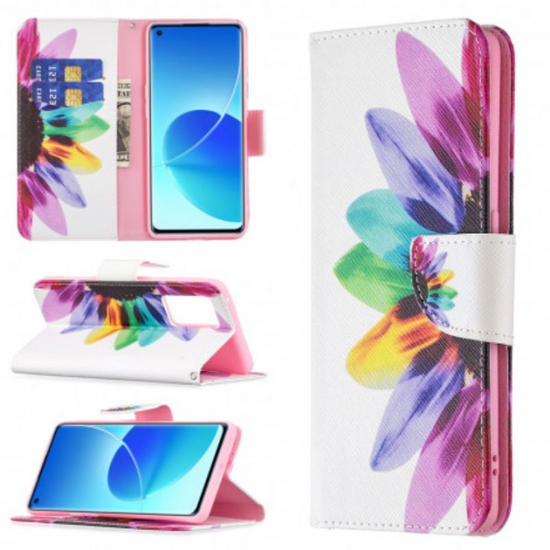 Flip Cover Til Oppo Reno 6 Pro 5g Blomsterakvarel