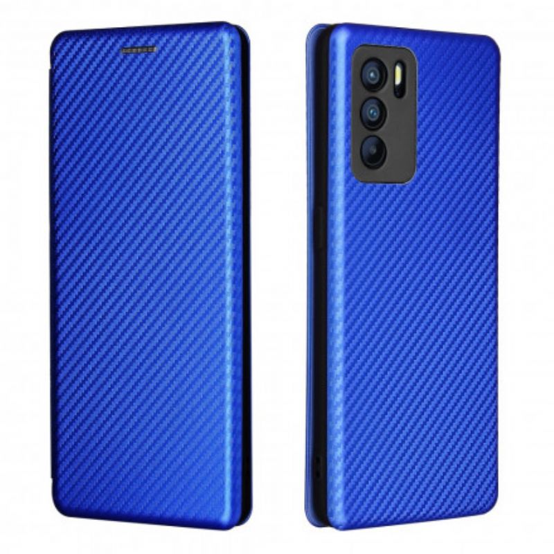 Flip Cover Til Oppo Reno 6 Pro 5g Farvet Carbon Silikone