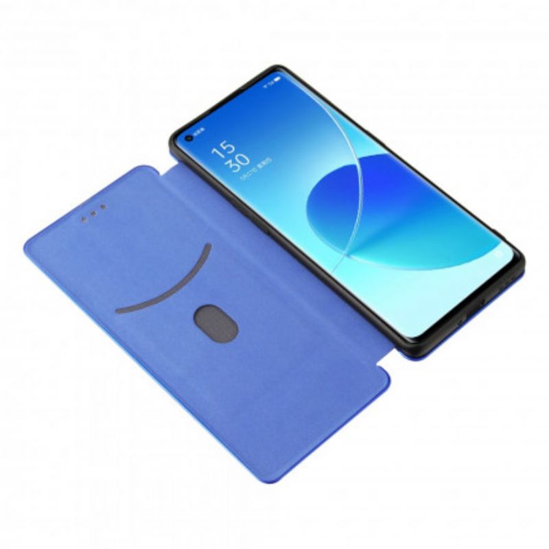 Flip Cover Til Oppo Reno 6 Pro 5g Farvet Carbon Silikone