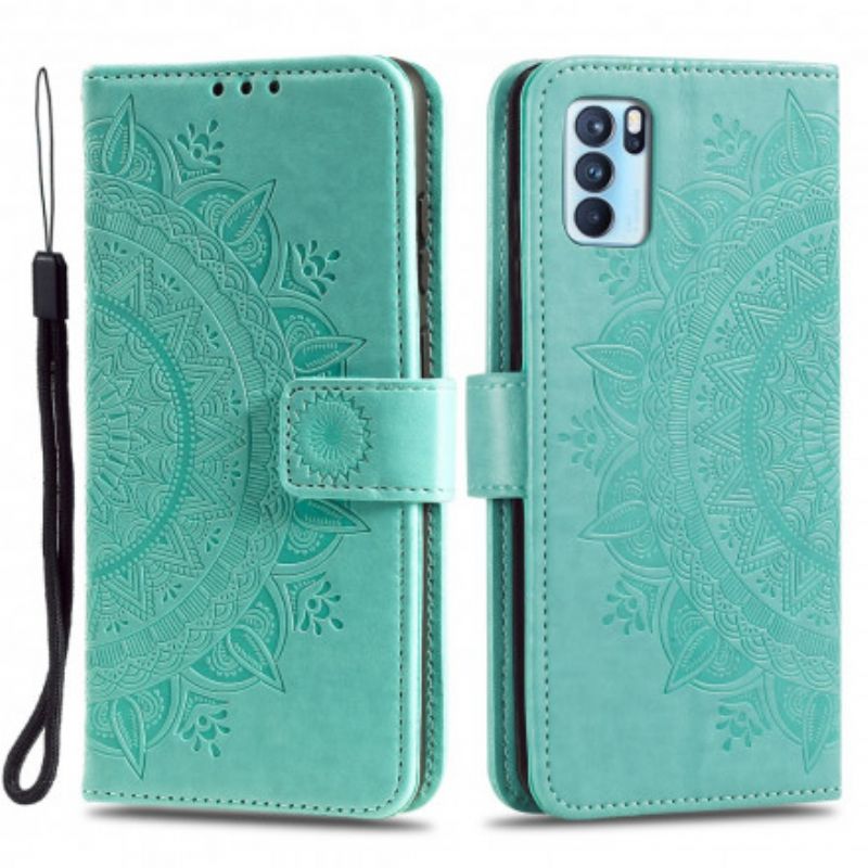 Læder Cover Oppo Reno 6 Pro 5g Telefon Etui Mandala Søn