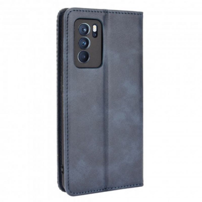 Læder Cover Oppo Reno 6 Pro 5g Telefon Etui Stiliseret Vintage Lædereffekt