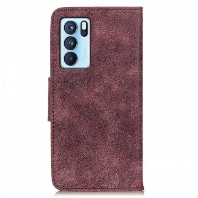 Læder Cover Oppo Reno 6 Pro 5g Telefon Etui Vintage Split Læder