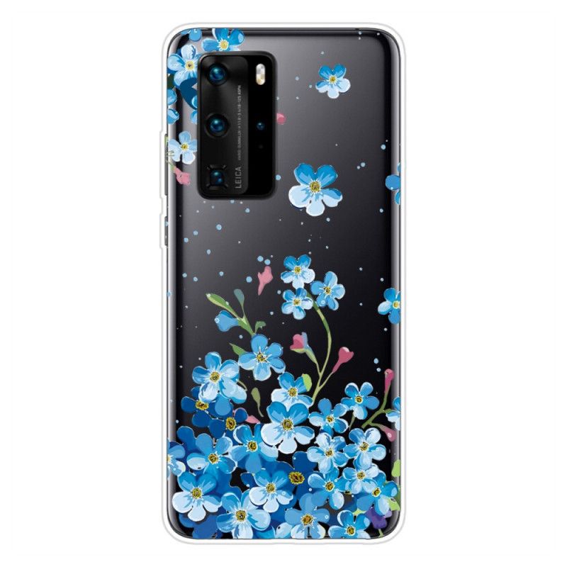 Cover for Huawei P40 Pro Buket Blå Blomster