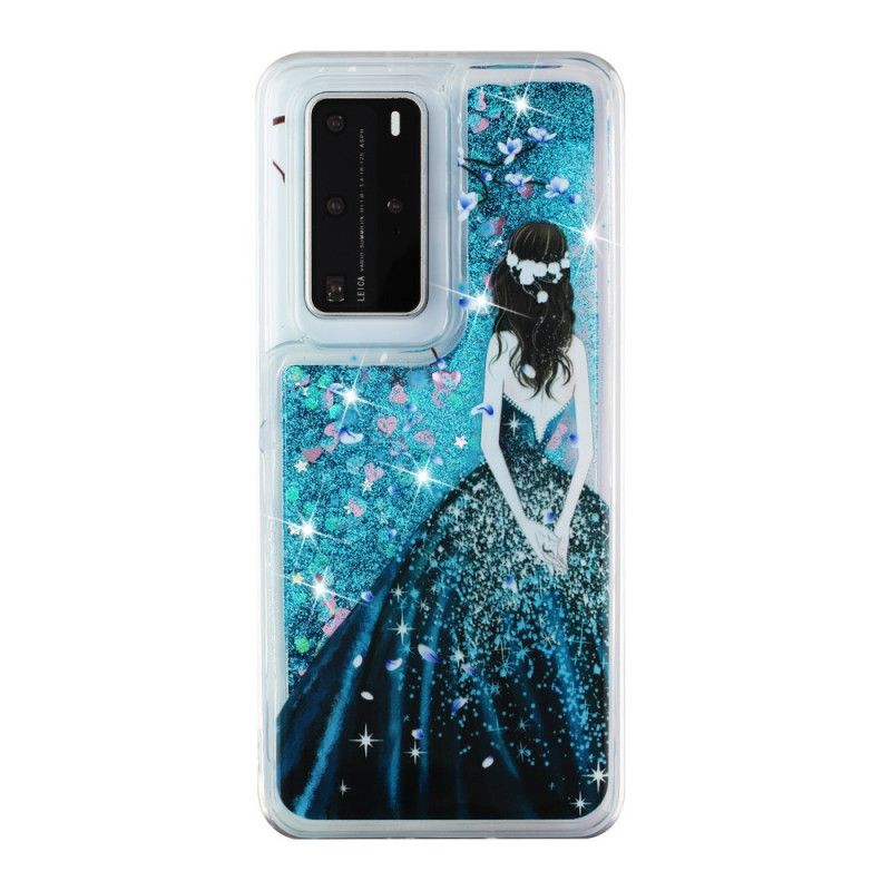 Cover for Huawei P40 Pro Kvinde Med Glitter