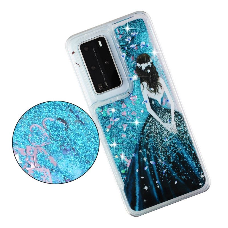 Cover for Huawei P40 Pro Kvinde Med Glitter