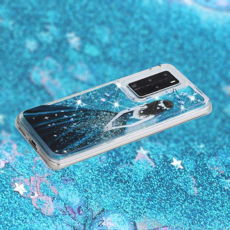 Cover for Huawei P40 Pro Kvinde Med Glitter