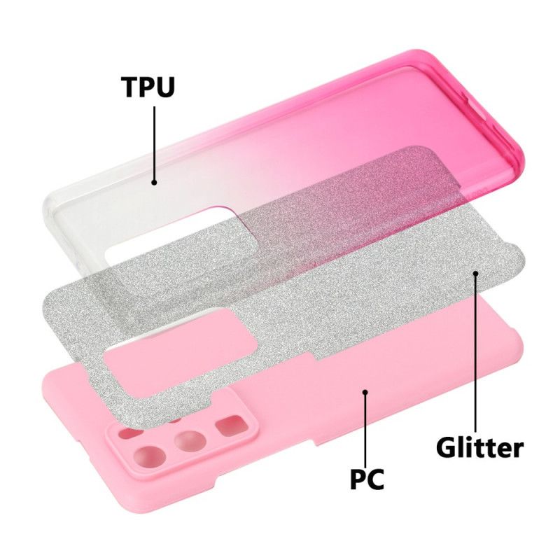 Cover for Huawei P40 Pro Sort Glittergradient